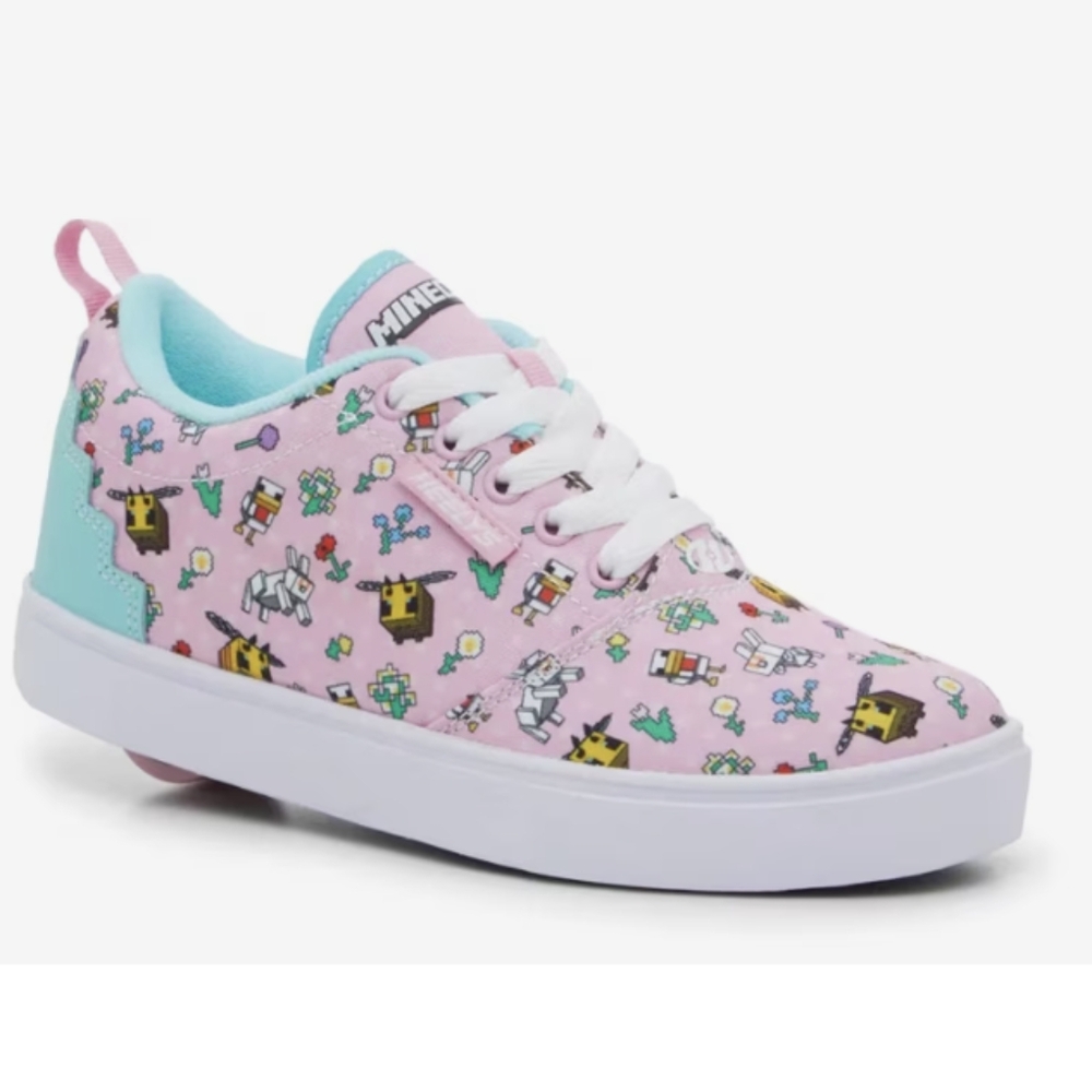 Girls Size 3 Pink Minecraft Heelys